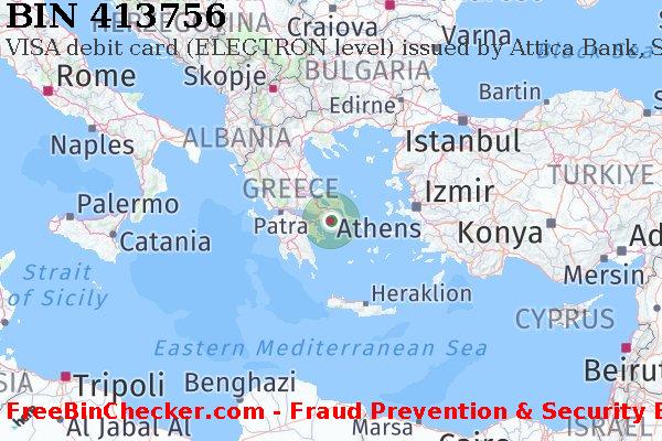 413756 VISA debit Greece GR Lista de BIN