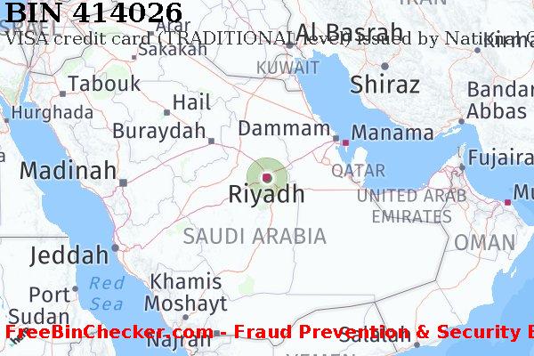414026 VISA credit Saudi Arabia SA BIN List