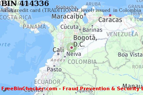414336 VISA credit Colombia CO Lista de BIN