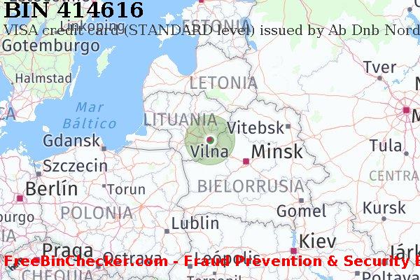 414616 VISA credit Lithuania LT Lista de BIN
