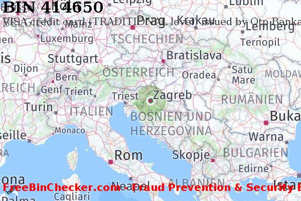 414650 VISA credit Croatia HR BIN-Liste