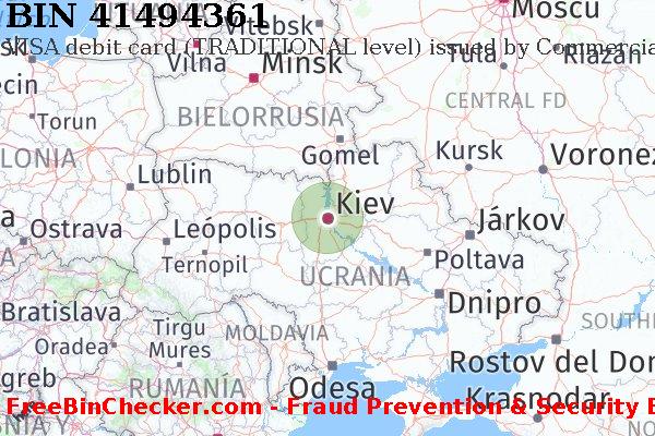 41494361 VISA debit Ukraine UA Lista de BIN