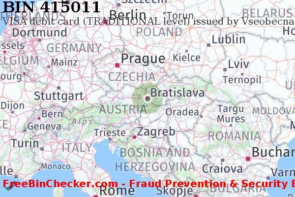 415011 VISA debit Slovakia (Slovak Republic) SK BIN List