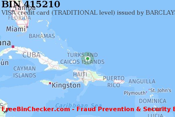 415210 VISA credit Turks and Caicos Islands TC BIN List