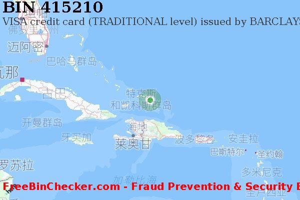 415210 VISA credit Turks and Caicos Islands TC BIN列表