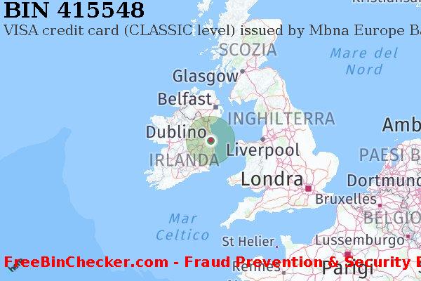 415548 VISA credit Ireland IE Lista BIN