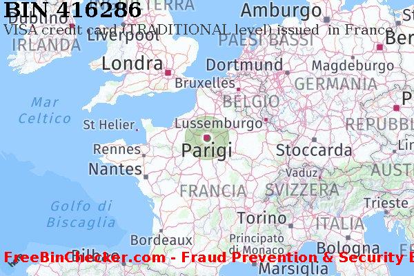 416286 VISA credit France FR Lista BIN
