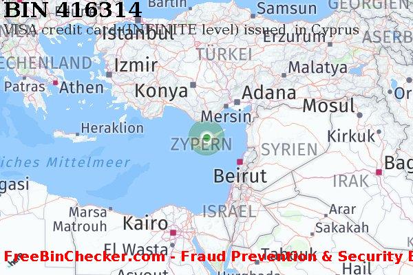 416314 VISA credit Cyprus CY BIN-Liste
