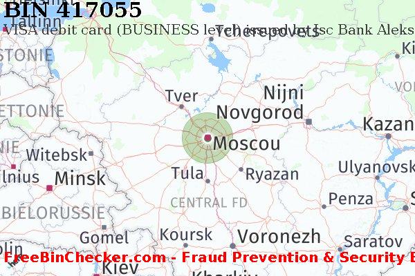 417055 VISA debit Russian Federation RU BIN Liste 