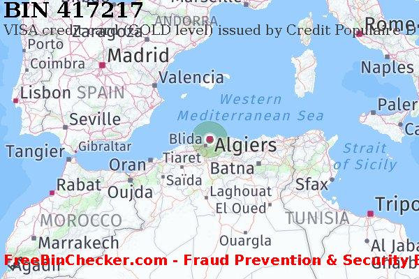 417217 VISA credit Algeria DZ BIN List