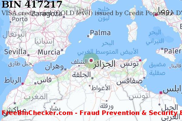 417217 VISA credit Algeria DZ قائمة BIN