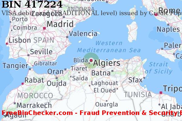 417224 VISA debit Algeria DZ Lista de BIN