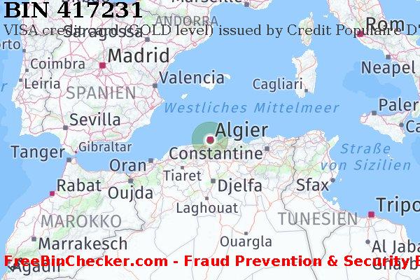 417231 VISA credit Algeria DZ BIN-Liste