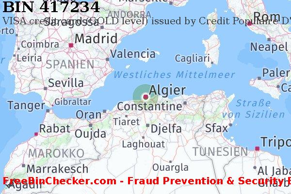 417234 VISA credit Algeria DZ BIN-Liste