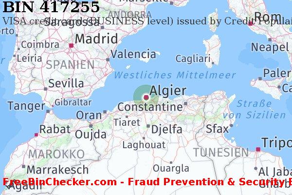 417255 VISA credit Algeria DZ BIN-Liste