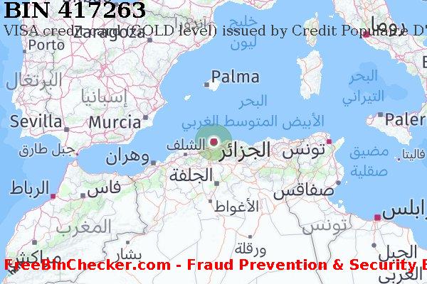 417263 VISA credit Algeria DZ قائمة BIN