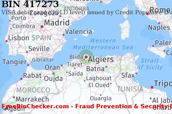 417273 VISA debit Algeria DZ BIN List