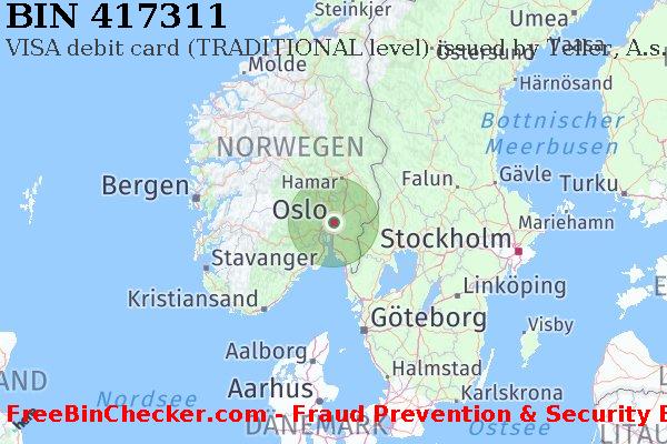 417311 VISA debit Norway NO BIN-Liste