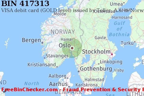 417313 VISA debit Norway NO বিন তালিকা