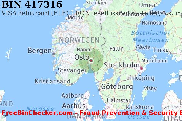 417316 VISA debit Norway NO BIN-Liste