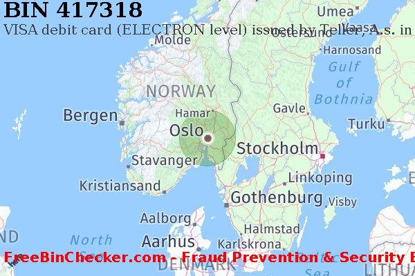 417318 VISA debit Norway NO BIN List