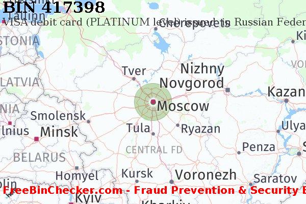 417398 VISA debit Russian Federation RU BIN List