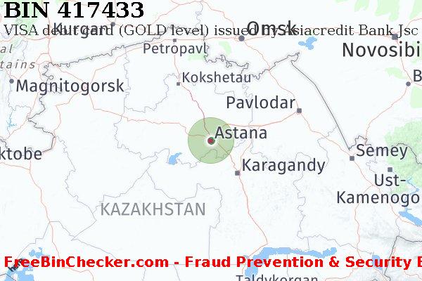 417433 VISA debit Kazakhstan KZ BIN List