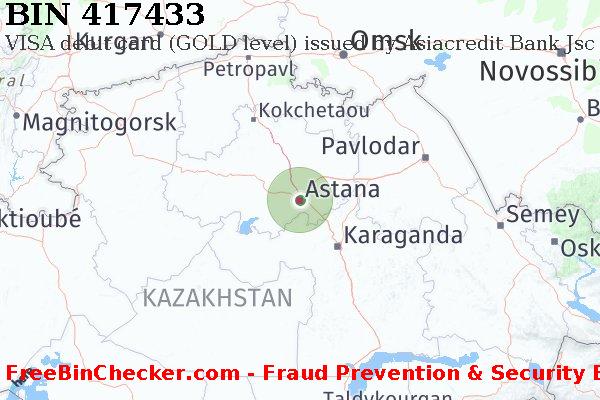 417433 VISA debit Kazakhstan KZ BIN Liste 