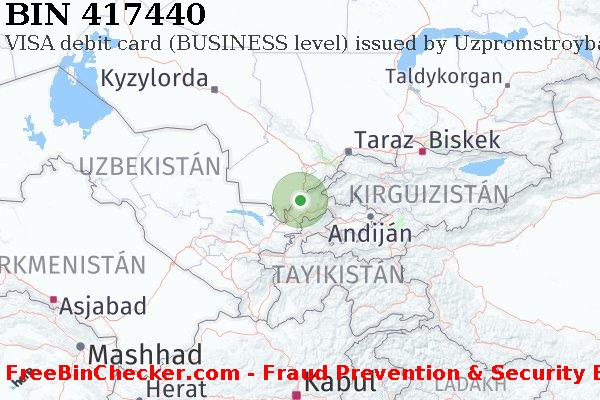 417440 VISA debit Uzbekistan UZ Lista de BIN