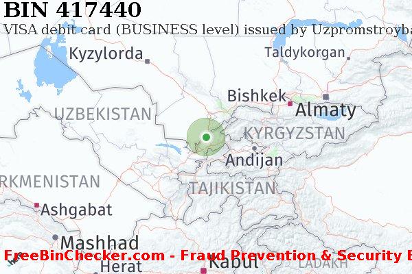 417440 VISA debit Uzbekistan UZ बिन सूची