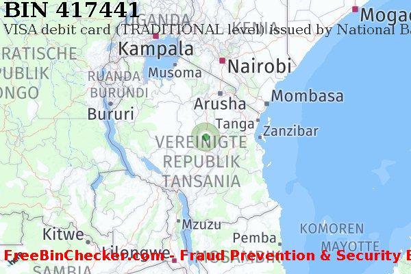 417441 VISA debit Tanzania TZ BIN-Liste