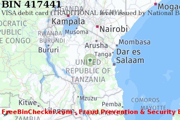 417441 VISA debit Tanzania TZ BIN Danh sách