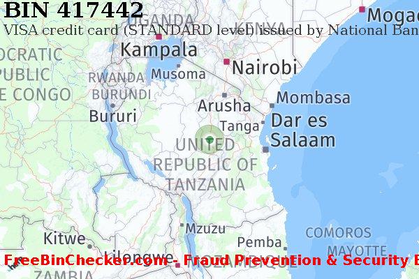 417442 VISA credit Tanzania TZ বিন তালিকা