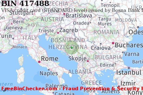 417488 VISA credit Bosnia and Herzegovina BA बिन सूची