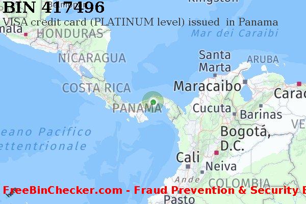 417496 VISA credit Panama PA Lista BIN