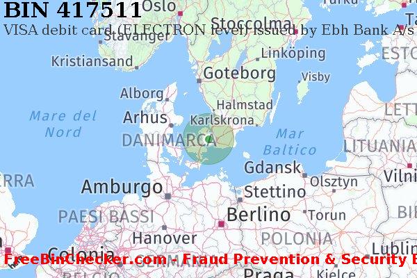 417511 VISA debit Denmark DK Lista BIN