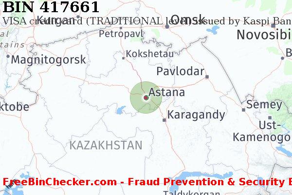 417661 VISA credit Kazakhstan KZ Lista de BIN