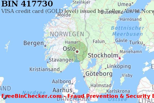 417730 VISA credit Norway NO BIN-Liste