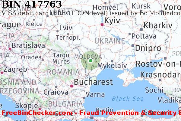417763 VISA debit Moldova MD BIN Dhaftar