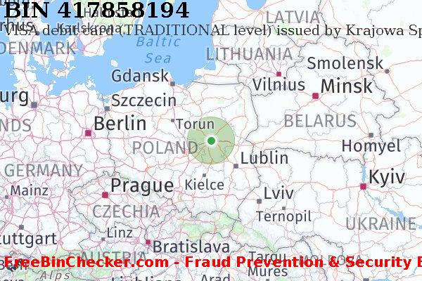 417858194 VISA debit Poland PL BIN List
