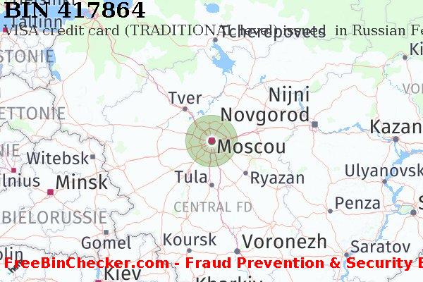 417864 VISA credit Russian Federation RU BIN Liste 