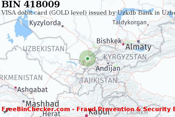 418009 VISA debit Uzbekistan UZ BIN List