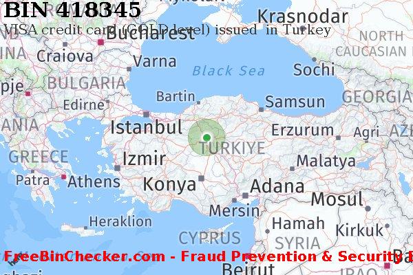 418345 VISA credit Turkey TR BIN List