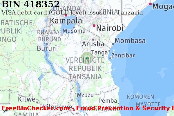 418352 VISA debit Tanzania TZ BIN-Liste