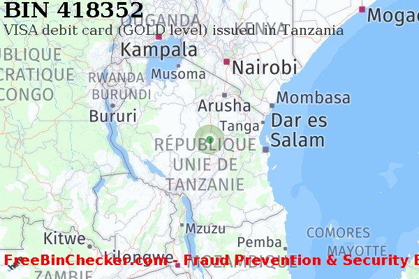 418352 VISA debit Tanzania TZ BIN Liste 