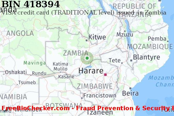 418394 VISA credit Zambia ZM BIN List