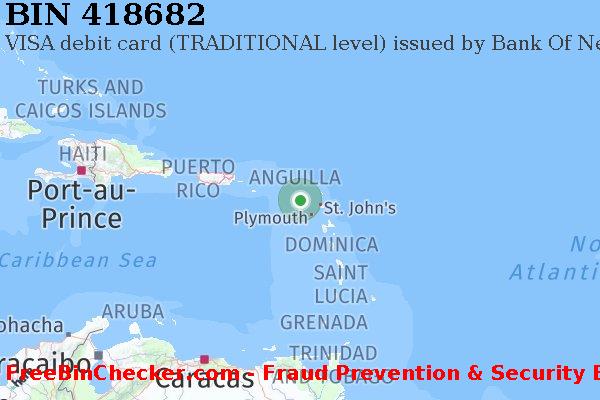 418682 VISA debit Saint Kitts and Nevis KN Lista de BIN