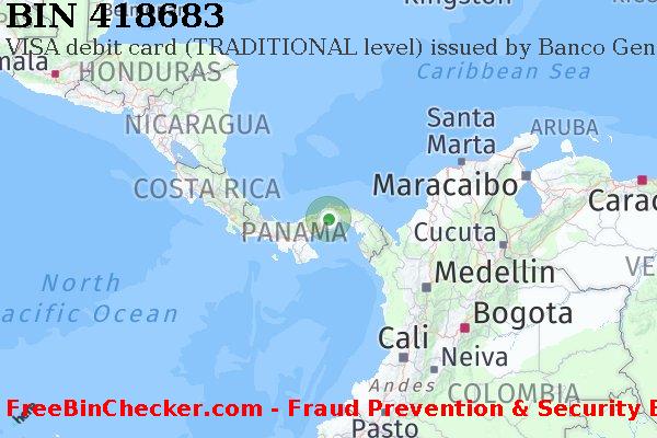 418683 VISA debit Panama PA BIN List