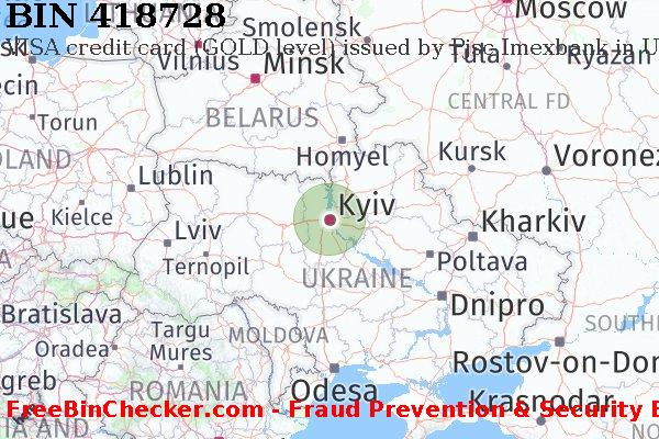 418728 VISA credit Ukraine UA BIN List