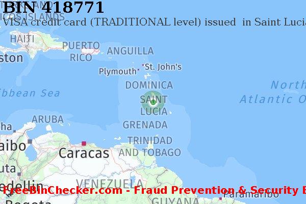 418771 VISA credit Saint Lucia LC BIN List
